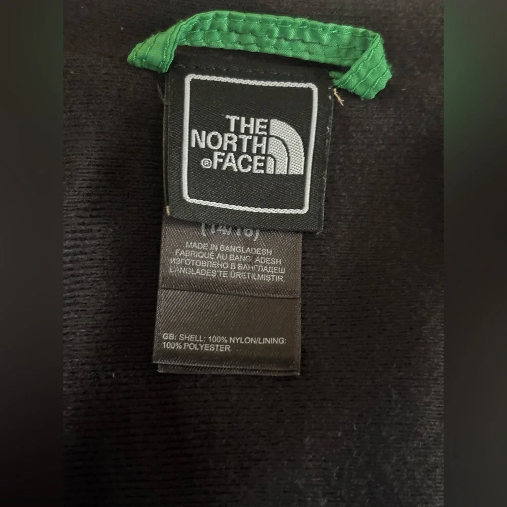 The North Face Boys L (14/16) Full Zip Jacket Windbreaker Green and Black